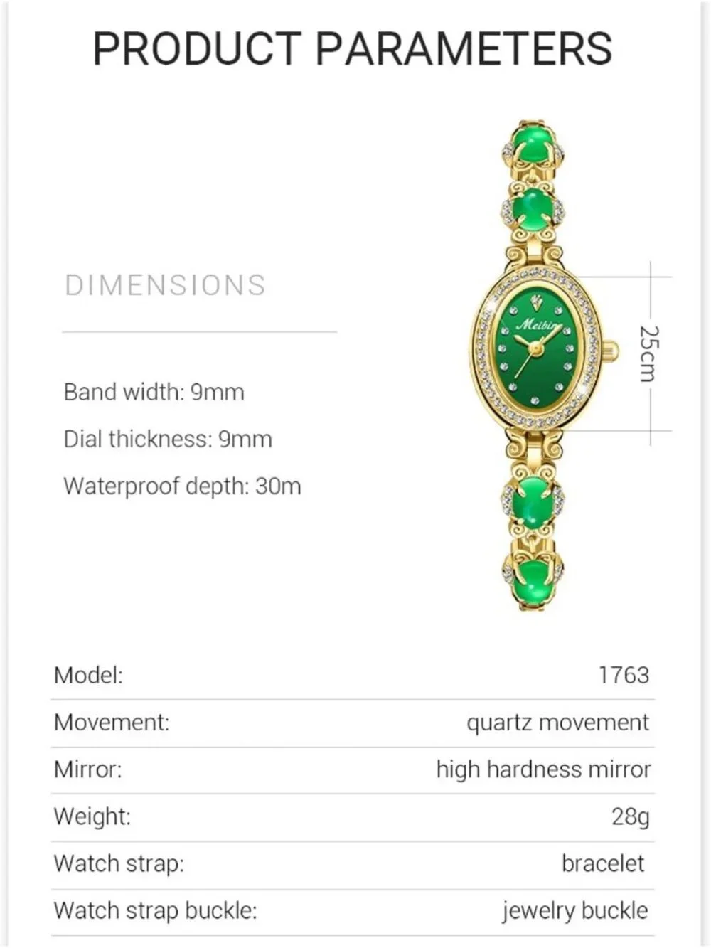 Women's Gold Crystal Diamond Bangle Ladies Bracelet Luxury Oval Wrist Watch